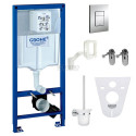 Pre-walled toilet frame GROHE Rapid SL 6 in 1 with chrome key