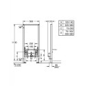 Apakšsienas bidē rāmis GROHE SL 1130 mm ar stiprinājumiem