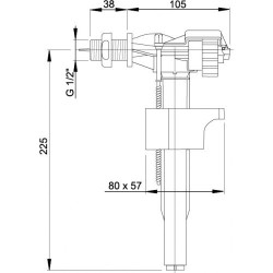 Schoninio pajungimo WC pripildymo mechanizmas ALCA PLAST, sriegis 1/2''