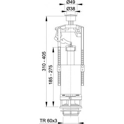 Flush WC Mechanism ALCA PLAST with Start/Stop Function