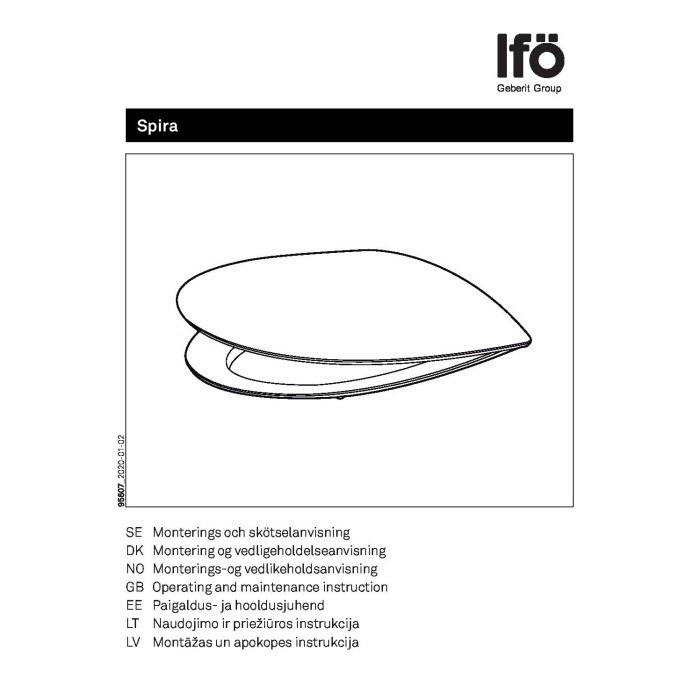 Hard lid of the WC pot IFO Inspira, gently spilling