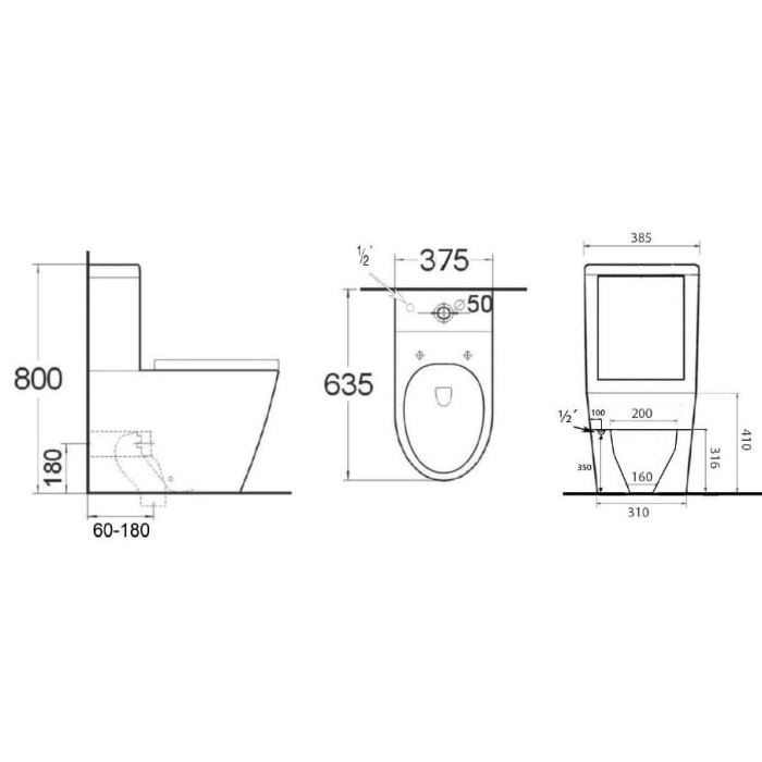 Iebūvēta ierīce SAPHO Paco Rimless ar SLIM lēni dilstošu vāku