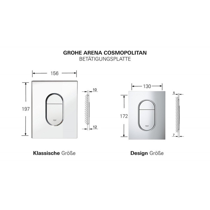 WC skalošanas poga GROHE Arena Cosmopolitan, hromēta
