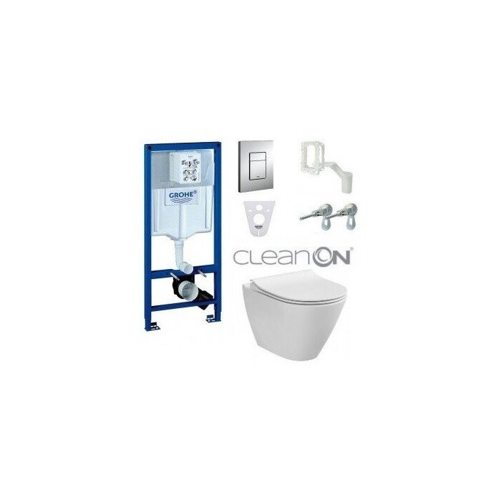 Seina sisse paigaldatav WC-raam GROHE Rapid SL 5 in 1 + peatatud WC CERSANIT City Oval