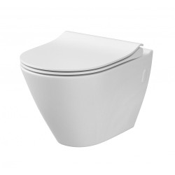 Hanging WC Cassanit City Oval with Rimless technology and a thin slow-moving lid