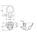 Pakabinamas WC puodas CERSANIT City Oval su Rimless technologija ir plonu lėtaeigiu dangčiu