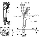 Нижнее соединение механизма наполнения унитаза GUSTAVSBERG, резьба 1/2''
