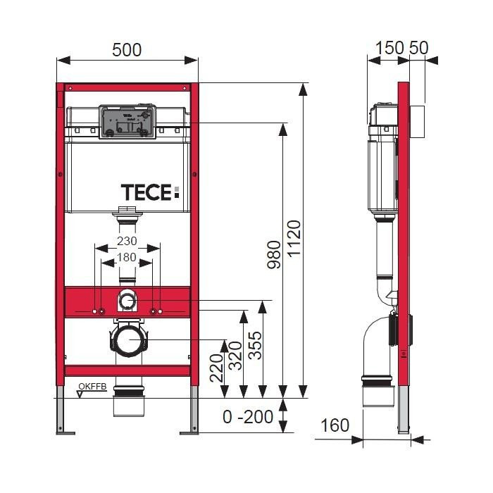 Piekaramās tualetes Gustavsberg higiēniska skalošana no priekšsienas rāmja "TECE 4 in 1" komplekts