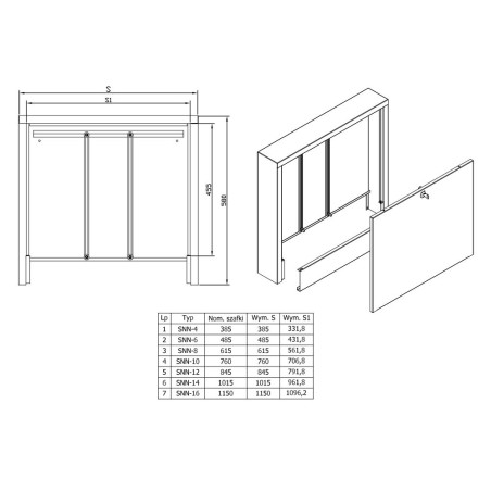 Шкаф коллекторный накладной кан-терм на 2-4 кольца