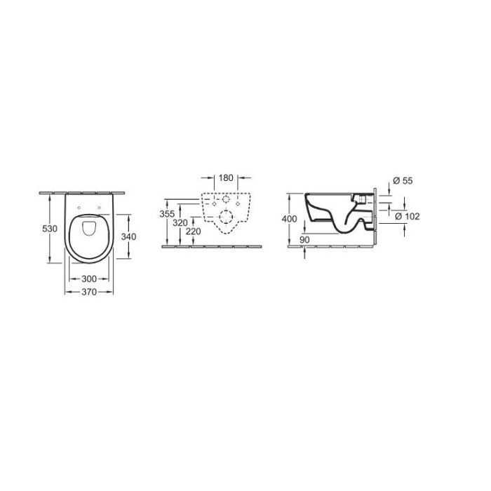 Hanging toilet VILLEROY & BOCH Avento DirectFlush with softclosing cover, 5656RS01