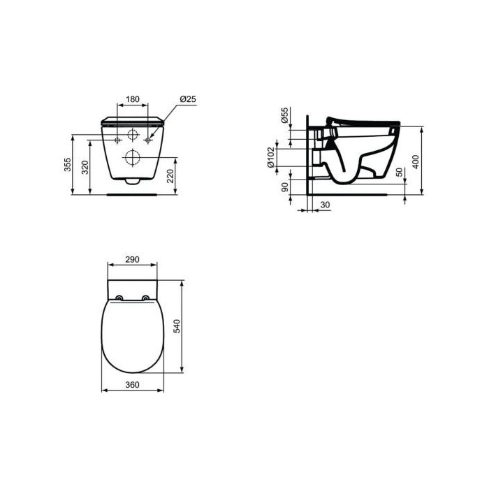 Aeglase kaanega peatatud WC IDEAL STANDARD Connect