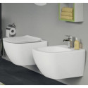 Suspended unit with thin slow-moving cover IDEAL STANDARD Tesi with AquaBlade technology