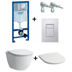 Tualetes rāmis pirms sienas GROHE Rapid SL 5 in 1 + piekaramā tualete ar Slim cover Laufen Pro Jaunums