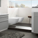 Rippuv WC pott VILLEROY & BOCH Venticello DirectFlush õhukese (õhukese) aeglaselt liikuva kaanega