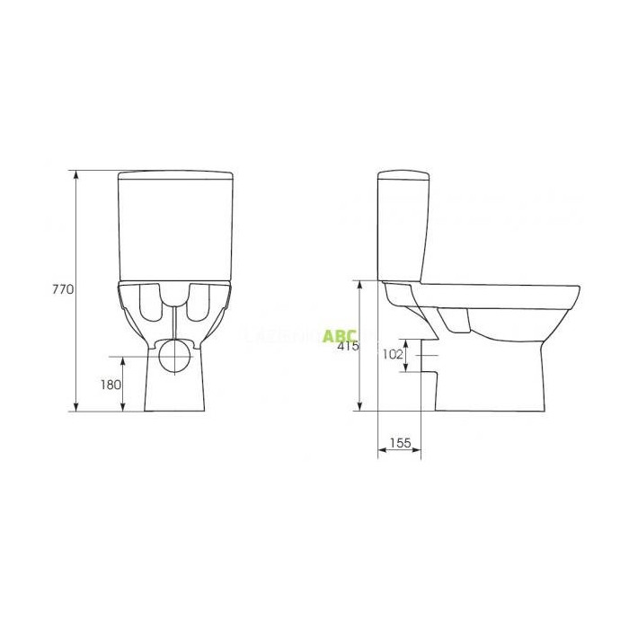 Sisseehitatud WC CERSANIT City Clean On aeglaselt laskuva SLIM kattega