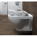 Pakabinamas WC puodas CERSANIT Moduo su Rimless technologija ir plonu lėtaeigiu dangčiu