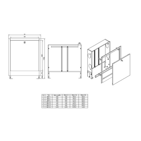 Kolektora skapja priekšsienas KAN-therm 2-4 gredzeniem