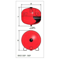 Suspended expansion vessel for heating system ELBI 35 l