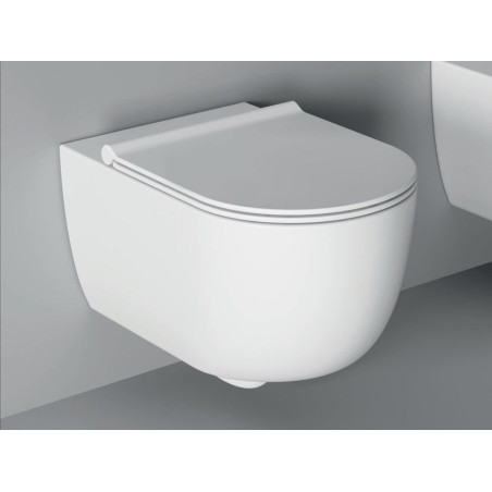 Piekaramā tualete ALICE CERAMICA Unica Rimless 50 x 35 cm ar Slim Slow aizvēršanas vāku