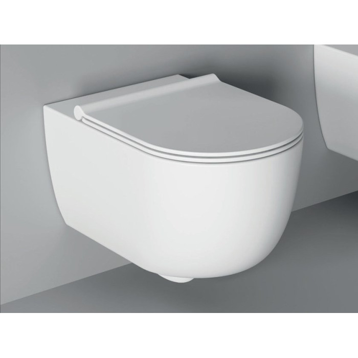 Peatatud WC ALICE CERAMICA Unica Rimless 50 x 35 cm Slim Slow suletava kaanega