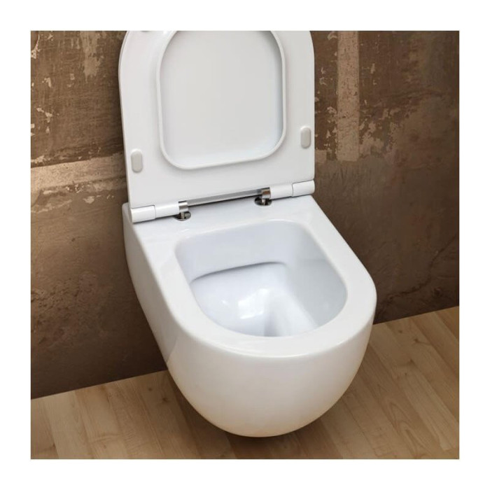 Piekaramā tualete ALICE CERAMICA Unica Rimless 50 x 35 cm ar Slim Slow aizvēršanas vāku