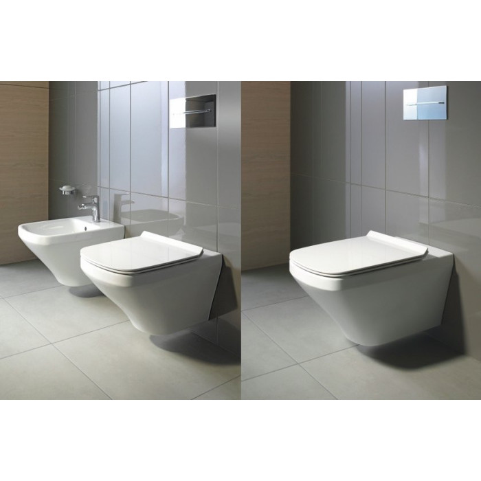 Piekaramā tualete DURAVIT DuraStyle Rimless ar lēni kustīgu vāku