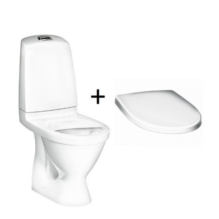Pastatomas unitazas GUSTAVSBERG Nautic 1510 C+ Hygienic Flush su soft close dangčiu