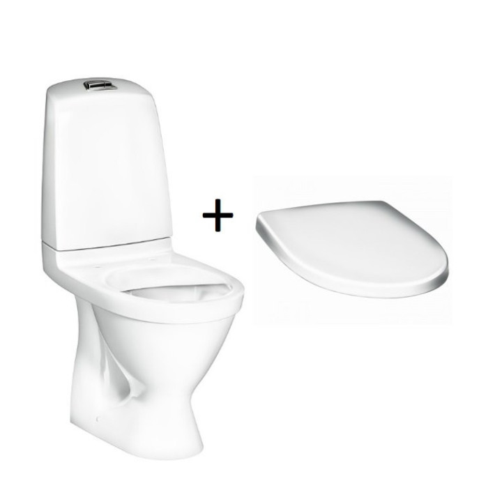 Sisseehitatud WC GUSTAVSBERG Nautic 1510 C+ hügieeniline loputusvesi pehme tihe kattega