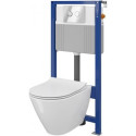 Seina sisse paigaldatav WC-raam CERSANIT CITY + peatatud WC City Oyal Clean On duroplastilise kattega