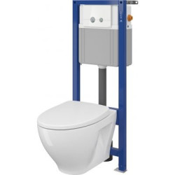 Пристенная рама для унитаза CERSANIT MODUO + подвесной унитаз Moduo Clean On с дюропластиковым покрытием