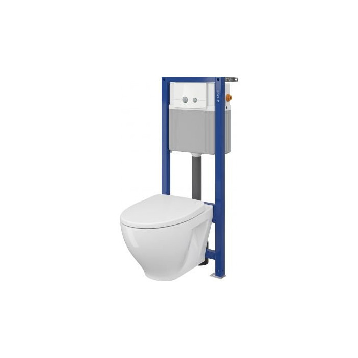 Seina sisse paigaldatav WC-raam CERSANIT MODUO + peatatud WC Moduo Clean On duroplastilise kattega
