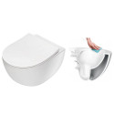 Peatatud WC DEANTE Peonia Rimless Slim Slow suletava kaanega