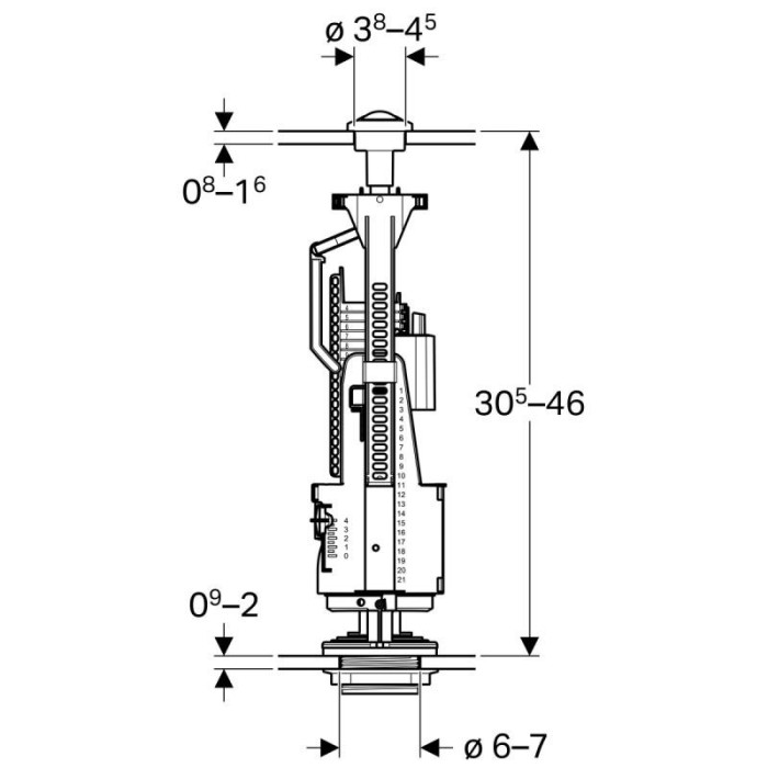 Double flush mechanism for the toilet Geberit Impuls Basic 240 136.919.21.2