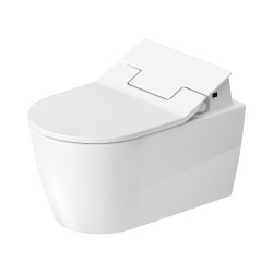Apturēta ierīce ar bidē funkciju DURAVIT WC ME by Starck Rimless SensoWash, Durafix, ar Slim SC vāku, balta