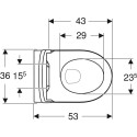Pakabinamas vienetas GEBERIT iCon Rimless sėdynė iš dangų QR/SC, balta