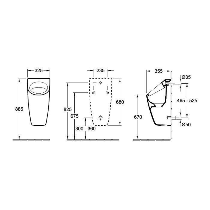Писсуар VILLEROY & BOCH Architectura, 55860001
