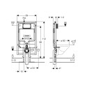 Pre-wall toilet frame GEBERIT Duofix 8 cm with fastenings and gasket (3 in 1)