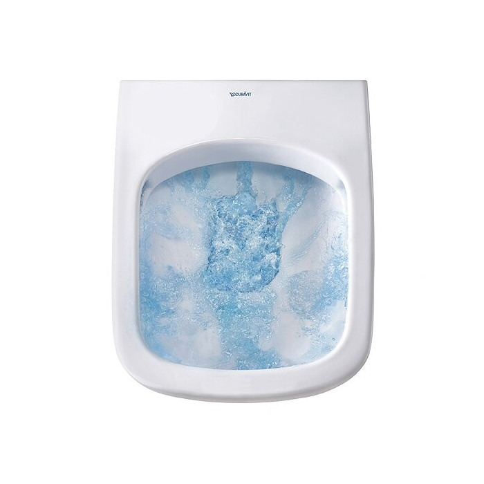 Pakabinamas unitazas DURAVIT Happy D.2 Rimless su Soft close dangčiu, plunksna Anthracito