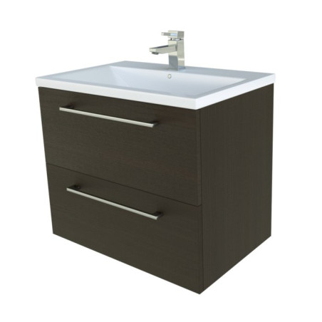 Apatinė spintelė su praustuv (2 stalčiai) KAMĖ Scandic 61 cm, juodo ąžuolo