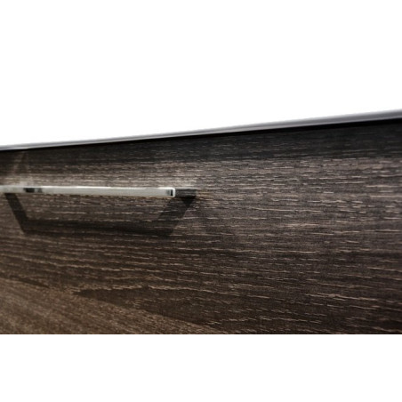 Alumine kapp koos valamuga (2 sahtlit) KAMĖ Scandic 61 cm, must tamm