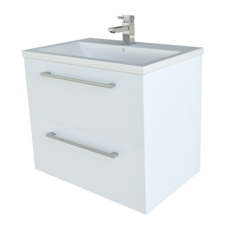 Apakšējais skapis ar izlietni(2 atvilktnes) KAMĖ Scandic 61 cm, balts