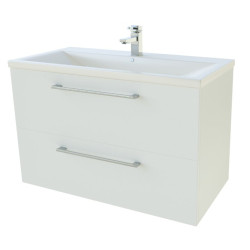 Bottom cabinet with washbasin(2 drawers) KAMĖ Scandic 81 cm, white