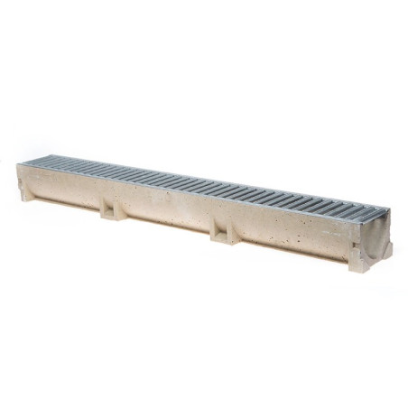 Gutter with galvanized steel grill ACO Euroline 1000