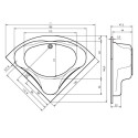 Akrüülist nurgavann RIHO Neo 1400 x 1400 mm