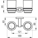 Holder with two glasses (matte glass) RAVAK Chrome