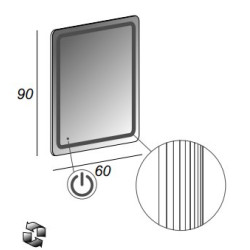 Mirror ornament – LED shovel 90 x 74 cm