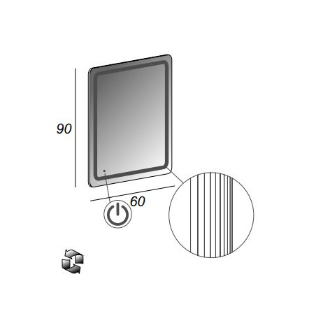Spoguļa rotājums – LED lāpsta 90 x 74 cm