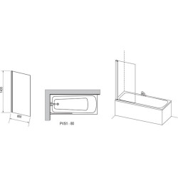 One share stationary bathroom wall RAVAK PVS1