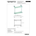 Двухэтажная стеклянная полка BEMETA Omega