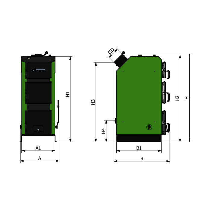 Tahkekütuse katel KAMEN Dremax 16 kW